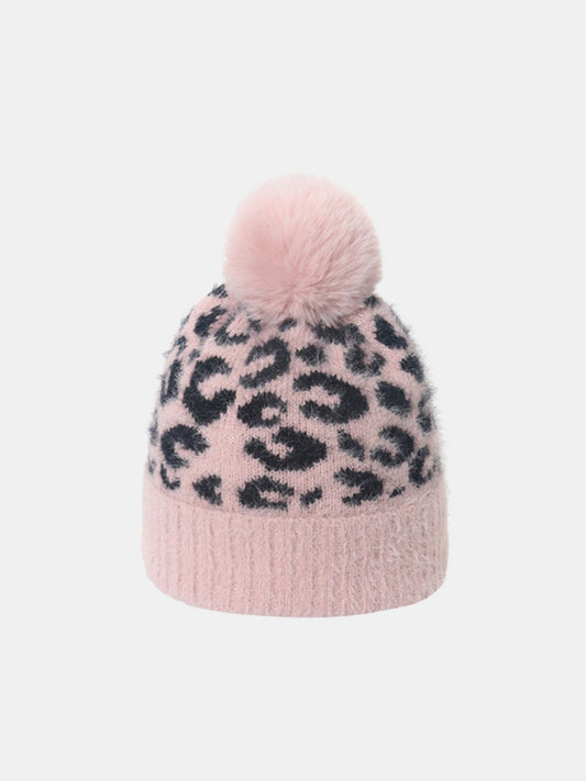 Leopard Hat with Pompom - Trendsi