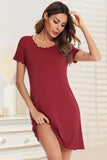 Round Neck Short Sleeve Lounge Dress - Trendsi