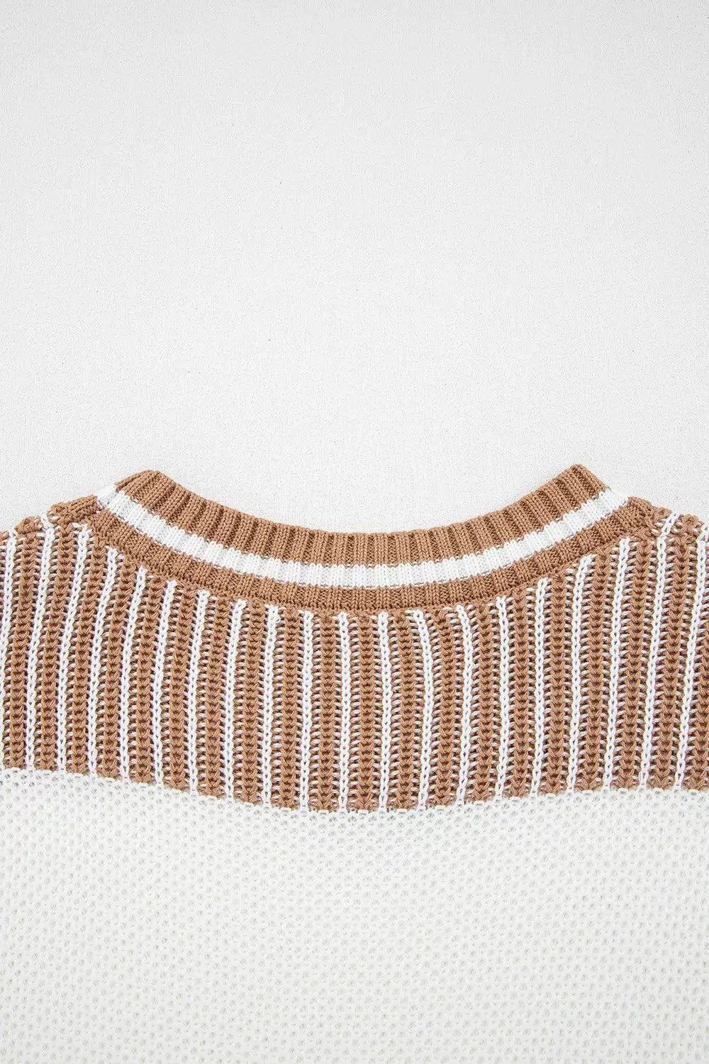Striped Knit Long Sleeve Sweater - Trendsi - Flyclothing LLC