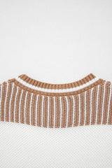 Striped Knit Long Sleeve Sweater - Trendsi - Flyclothing LLC