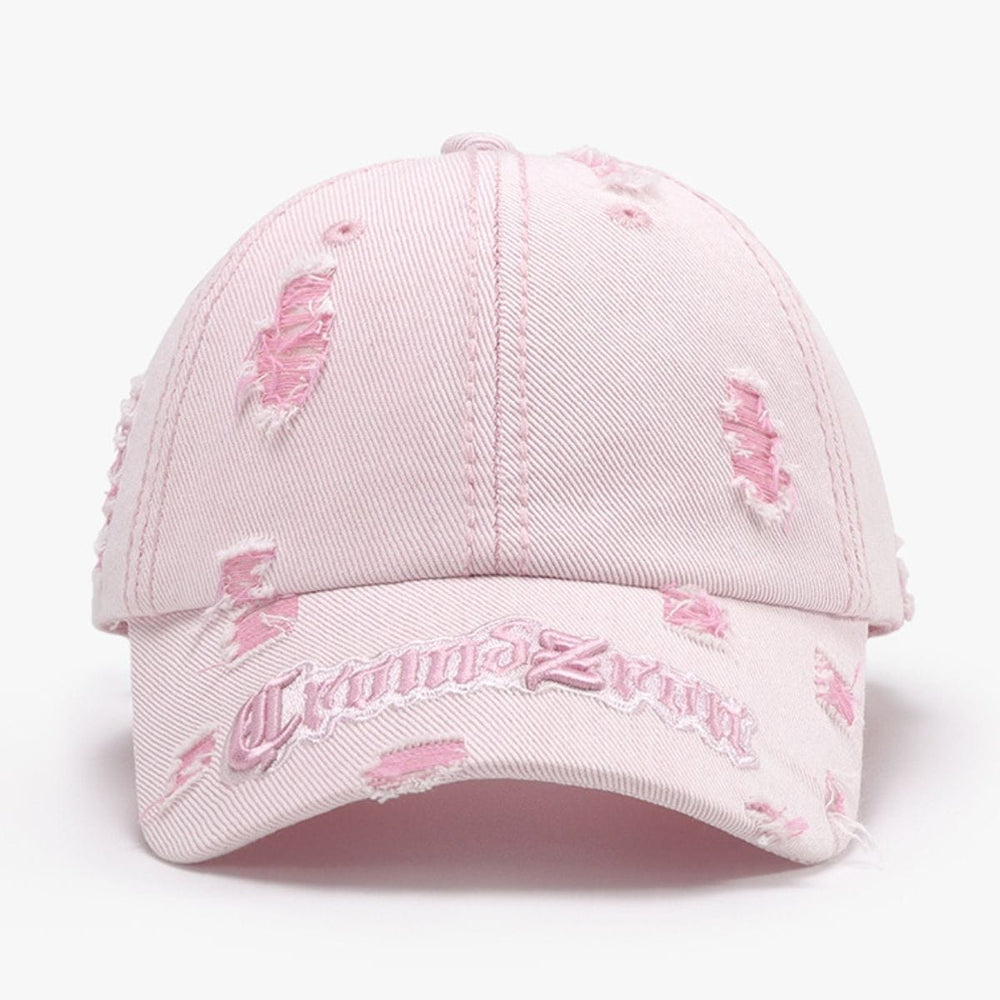 Distressed Letter Embroidered Baseball Cap - Trendsi