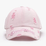 Distressed Letter Embroidered Baseball Cap - Trendsi