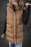 Pocketed Zip Up Vest Coat - Trendsi - Flyclothing LLC