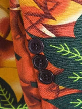 Men's Plus Size Vibrant Leaf Print Blazer - Trendsi - Flyclothing LLC