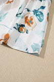 Floral Print Puff Sleeve V Neck Babydoll Blouse - Trendsi - Flyclothing LLC