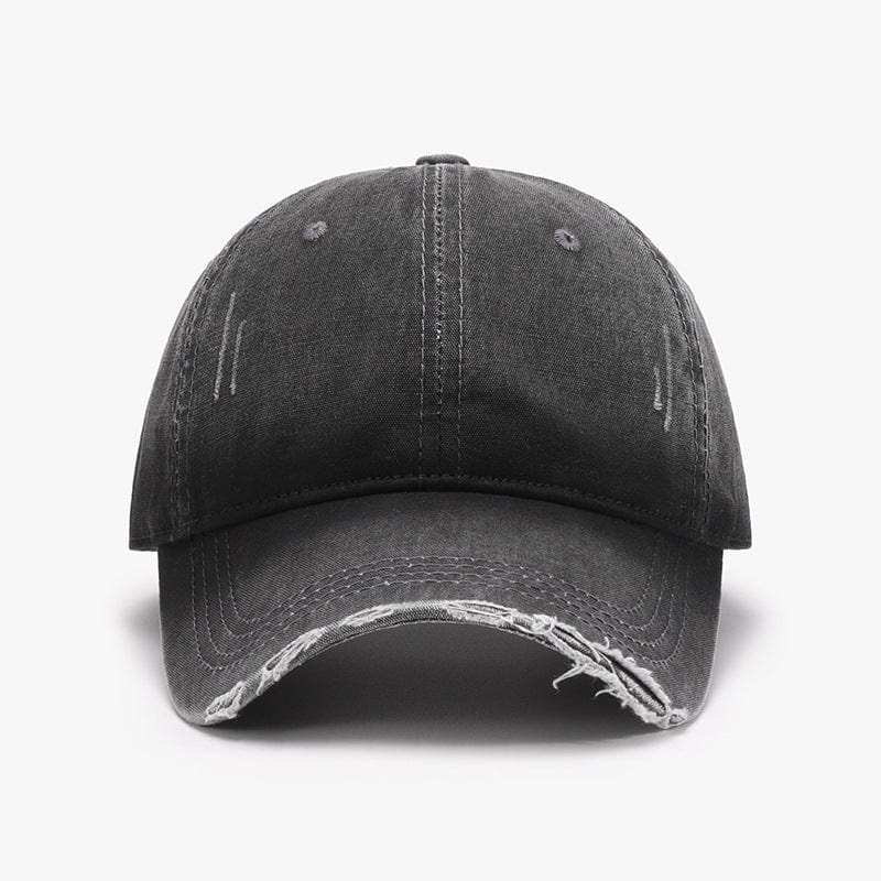 Distressed Washed Adjustable Baseball Cap - Trendsi - Flyclothing LLC