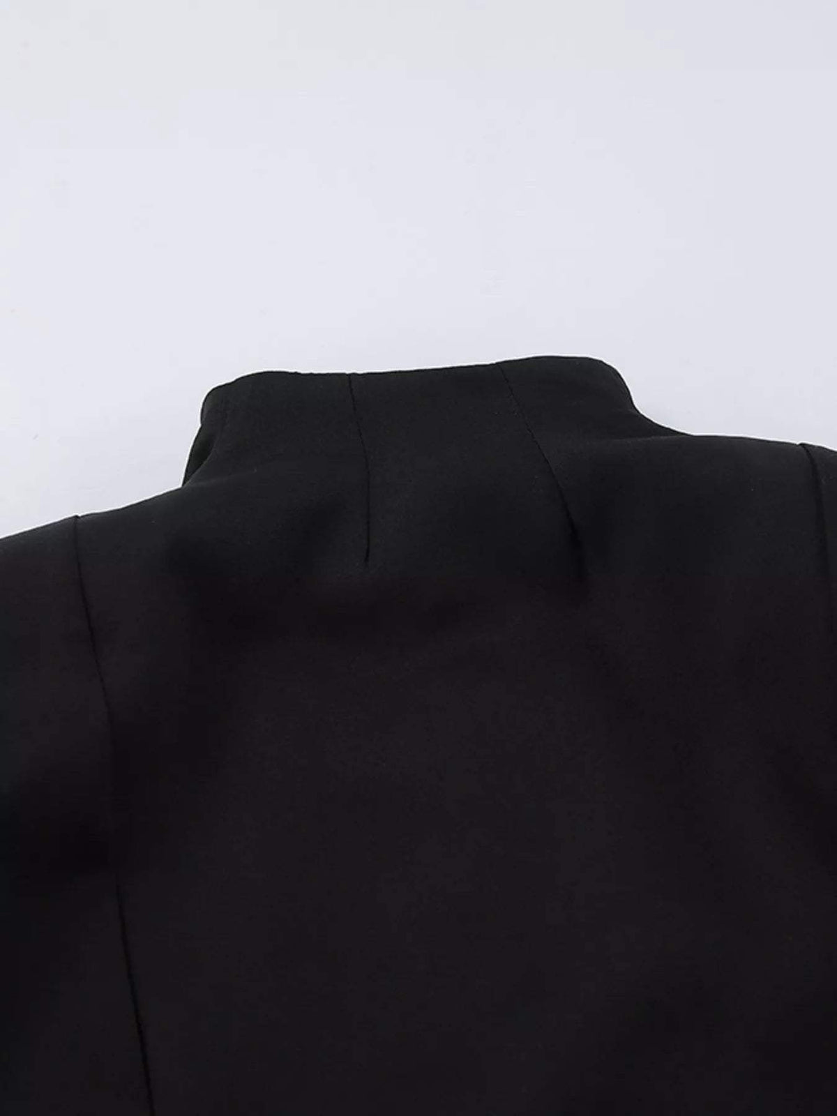 Elegant Stand Collar Blazer and Mini Skirt Set - Trendsi - Flyclothing LLC