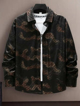 Men's Full Size Collared Neck Long Sleeve Shirt Plus Size - Trendsi - Flyclothing LLC