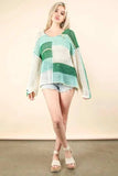 VERY J Color Block Oversized Summer Knit Cover Up - Trendsi - Flyclothing LLC