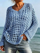 Lightweight Openwork Crochet Knit Cover Up - Trendsi - Flyclothing LLC