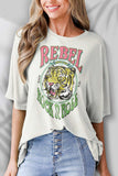 Round Neck Half Sleeve T-Shirt - Trendsi - Flyclothing LLC