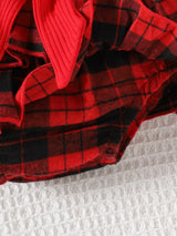 Children's Christmas Ruffle Trim 4-Piece Set - Trendsi - Flyclothing LLC