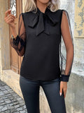 Tie Neck Long Sleeve Blouse - Trendsi