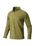 Men's Full Size Collared Neck Button Down Shirt Plus Size - Trendsi