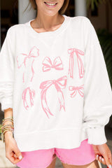 Bow Round Neck Long Sleeve Sweatshirt - Trendsi - Flyclothing LLC