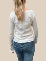 Devine Quarter Button Long Sleeve T-Shirt - Trendsi - Flyclothing LLC
