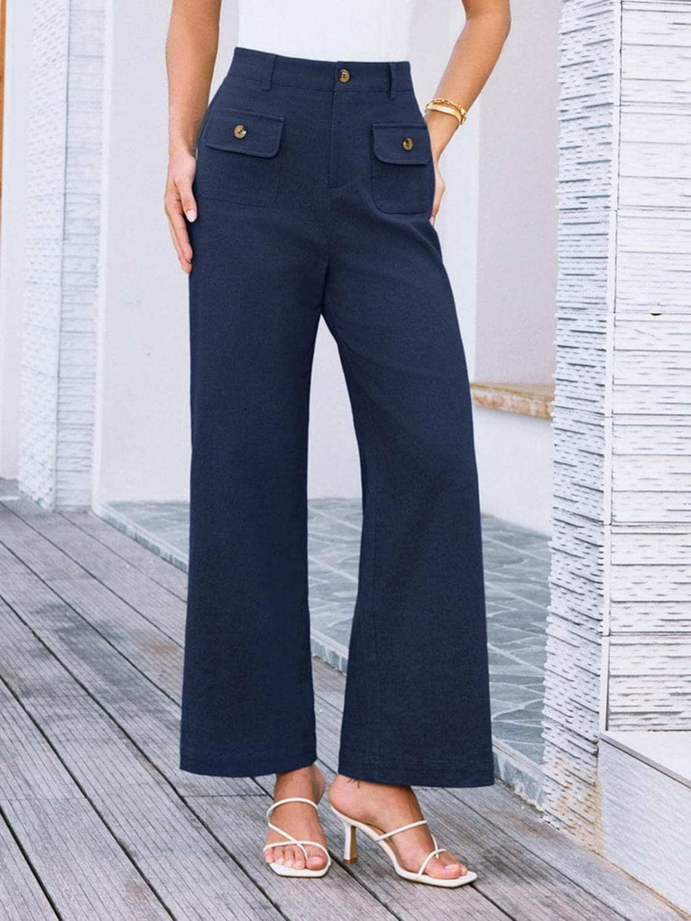 High Waist Wide Leg Pants - Trendsi - Flyclothing LLC