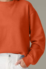 Round Neck Long Sleeve Sweatshirt - Trendsi - Flyclothing LLC