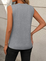Round Neck Sleeveless Tank - Trendsi - Flyclothing LLC