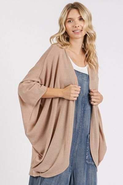 Mittoshop Open Front Batwing Sleeve Cardigan - Trendsi - Flyclothing LLC