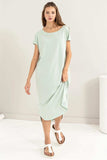 HYFVE Short Sleeve High-Low Slit Midi Dress - Trendsi - Flyclothing LLC
