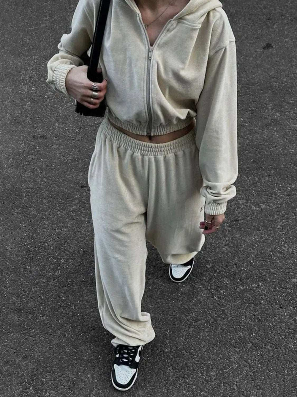 Zip Up Hoodie and Pocketed Pants Set - Trendsi - Flyclothing LLC