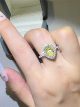 2 Carat Moissanite 925 Sterling Silver Teardrop Shape Ring - Trendsi - Flyclothing LLC