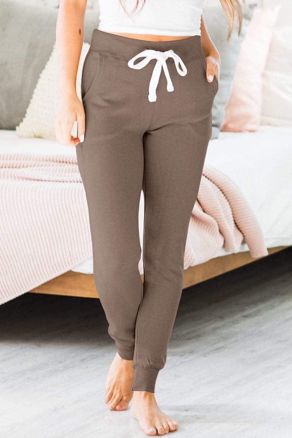 Drawstring Joggers with Pockets - Trendsi - Flyclothing LLC