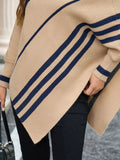 Striped Pattern Batwing Sleeve Sweater - Trendsi - Flyclothing LLC