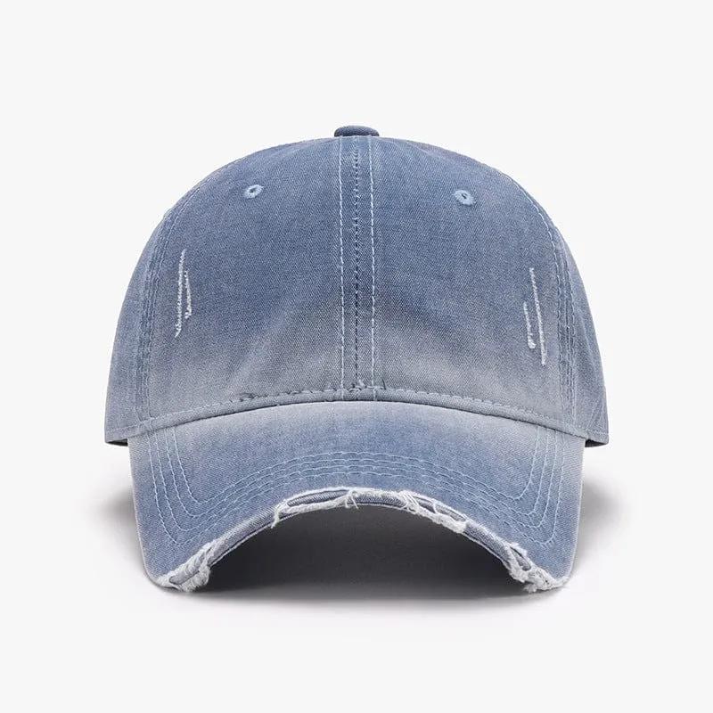 Distressed Washed Adjustable Baseball Cap - Trendsi