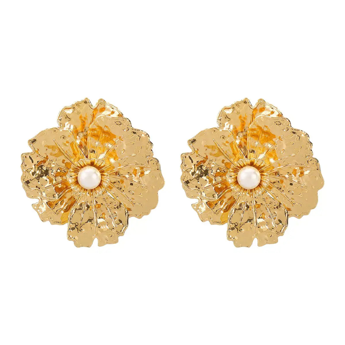 18K Gold-Plated Flower Earrings - Trendsi - Flyclothing LLC
