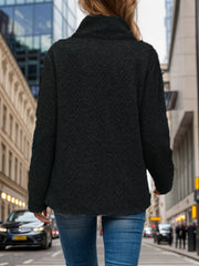 Pocketed Turtleneck Long Sleeve Sweatshirt - Trendsi