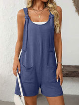 Mandy Texture Adjustable Strap Overalls with Pockets - Trendsi - Flyclothing LLC
