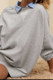 Side Slit Round Neck Long Sleeve Sweatshirt - Trendsi - Flyclothing LLC