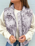 Lightweight Leaf Print Vest Coat - Trendsi - Flyclothing LLC
