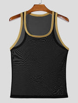 Men's Contrast Trim Wide Strap Tank - Trendsi - Flyclothing LLC