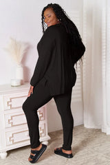 Basic Bae Full Size V-Neck Soft Rayon Long Sleeve Top and Pants Lounge Set - ShopBasicbae - Flyclothing LLC