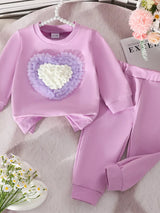 Children's Heart Round Neck Top and Pants Set - Trendsi - Flyclothing LLC