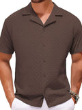 Men's Plus Size Button Down Short Sleeve Shirt - Trendsi