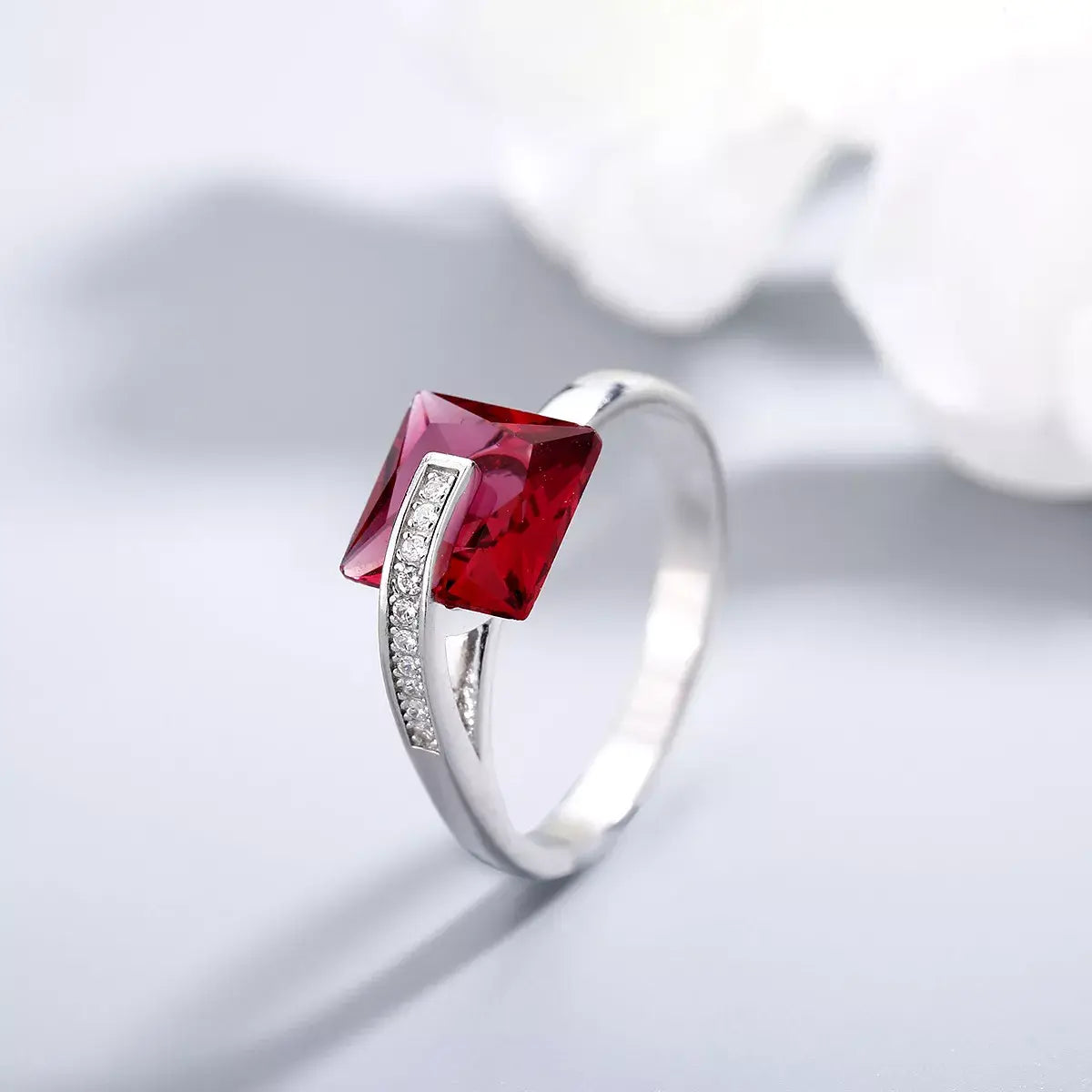 925 Sterling Silver Square Ring - Trendsi - Flyclothing LLC