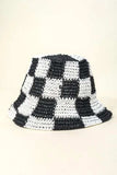Fame Checkered Pattern Knit Bucket Hat - Trendsi - Flyclothing LLC