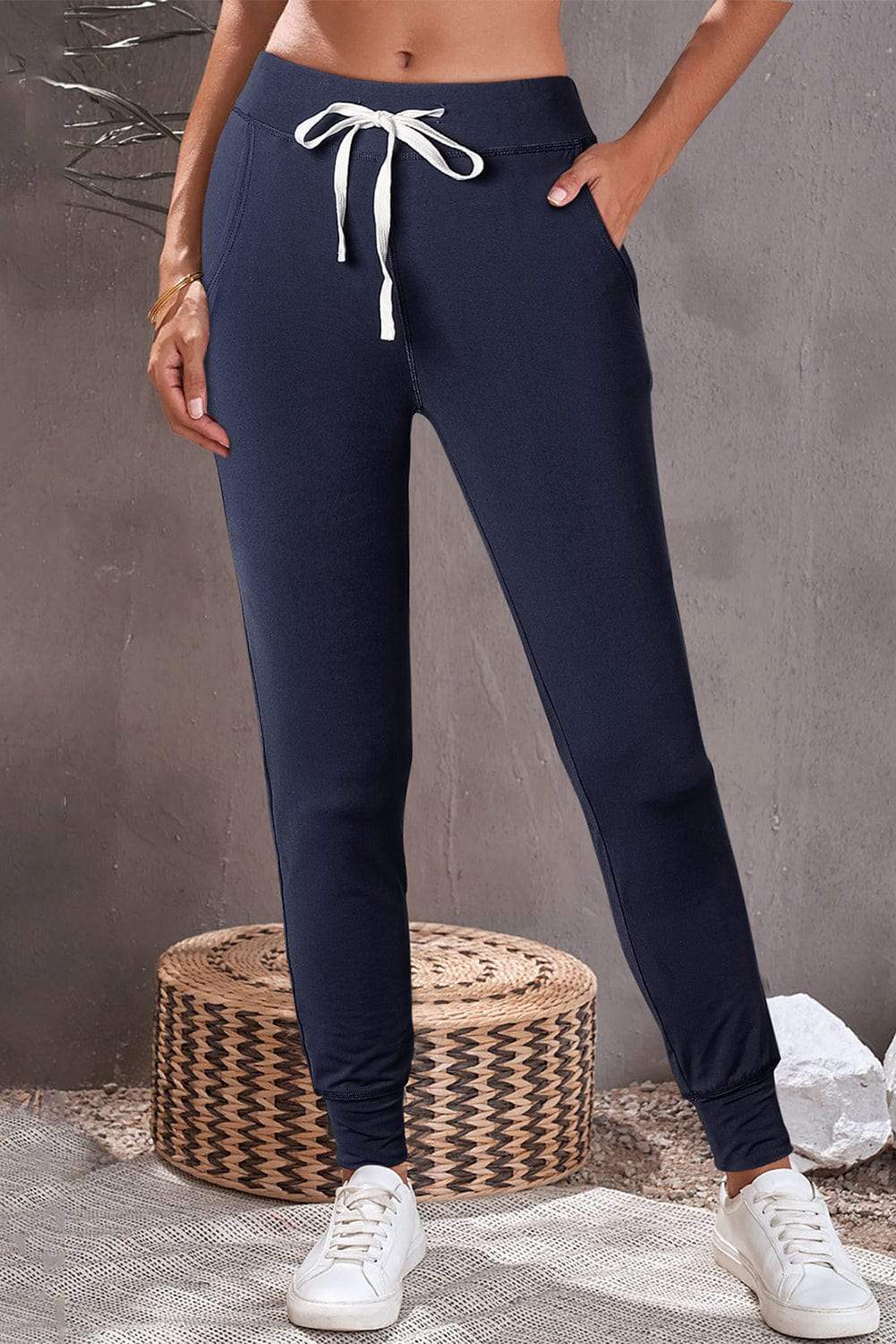 Drawstring Joggers with Pockets - Trendsi - Flyclothing LLC