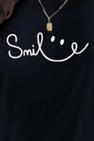 SMILE Round Neck Short Sleeve T-Shirt - Trendsi - Flyclothing LLC