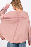 SAGE + FIG Peace Sign Mineral Wash Terry Top - Trendsi