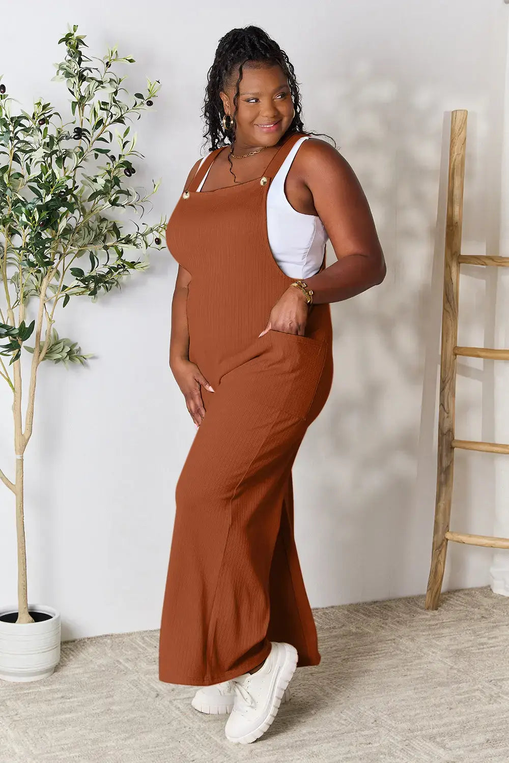 Double Take Full Size Wide Strap Overall with Pockets - Trendsi - Flyclothing LLC
