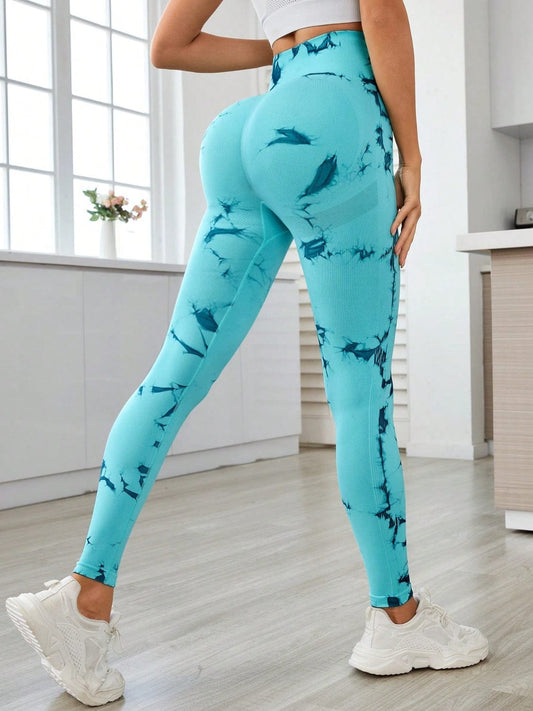 Printed High Waist Active Leggings - Trendsi