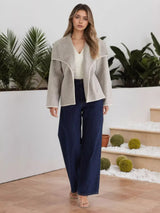 One Button Long Sleeve Outerwear - Trendsi - Flyclothing LLC