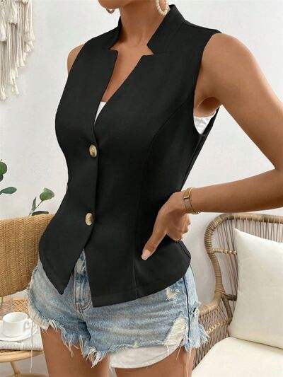 Button Down Vest Coat - Trendsi - Flyclothing LLC