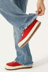 Raw Hem Jeans with Pockets - Trendsi - Flyclothing LLC