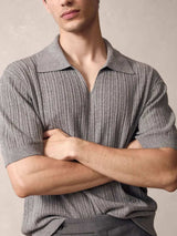 Men's Plus Size Johnny Collar Half Sleeve Knit Polo - Trendsi - Flyclothing LLC